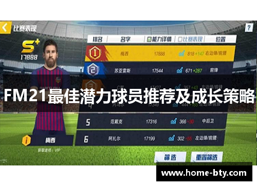FM21最佳潜力球员推荐及成长策略