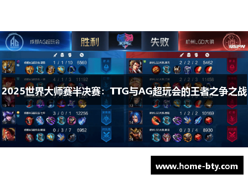 2025世界大师赛半决赛：TTG与AG超玩会的王者之争之战